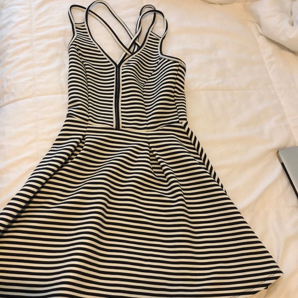 black and white dress